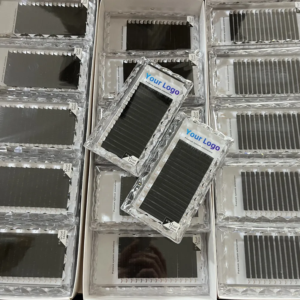 Wholesale volume mink lash strip soft dark easy fan ultra matte supplies cashmere trays eyelash extension