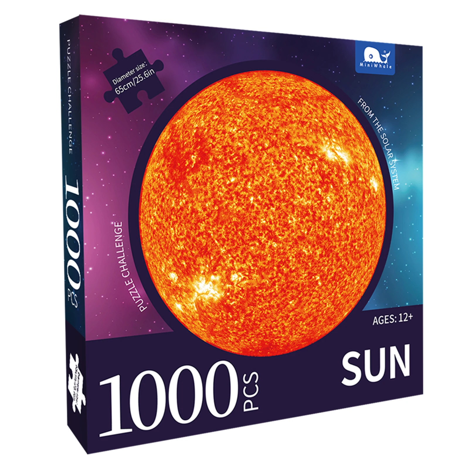 Wholesale Sun Planet Round shapes Jigsaw Puzzle 1000 Pieces custom Jigsaw Puzzles for Adults Teen