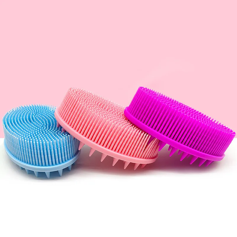 Soft Silicone Bath Body Brush Double Cleansing Hair Head Washing Comb Silicone Brush