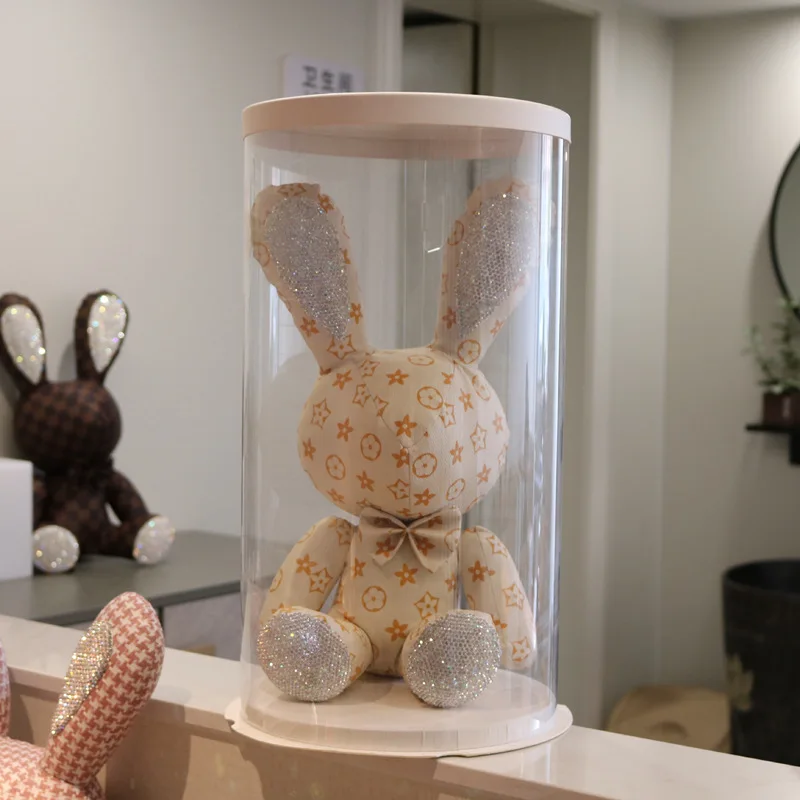 Factory Wholesale Lover Christmas Gift Toy Internet Celebrities Plush Leather Diamond Presbyopia Rabbit Doll