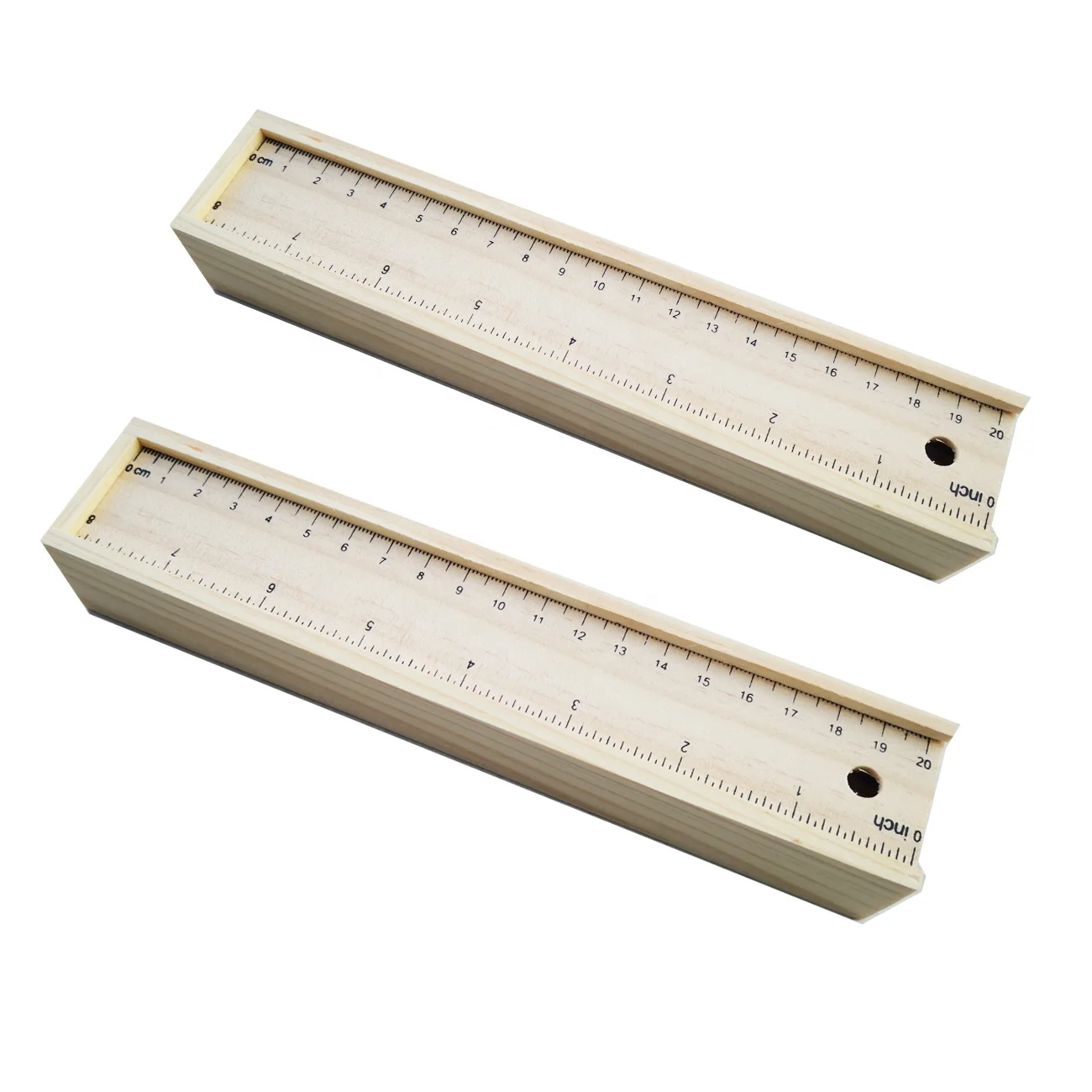 Wholesale 12 Natural Coating Wooden Color Pencil with Wooden Box, Sharpener and Ruler