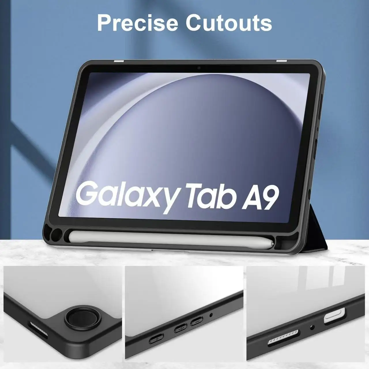 Складной чехол-подставка для Samsung Galaxy Tab A9 8 7 дюймов с держателем карандашей
