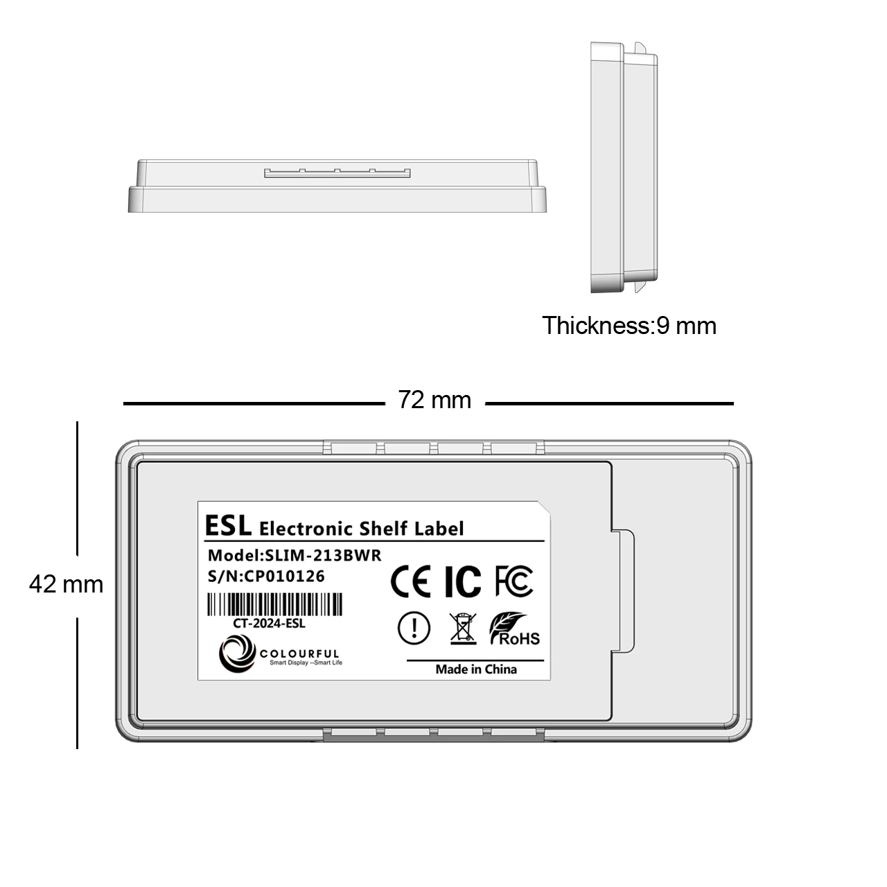 New design 2.4Ghz wireless control 2.13 inch ESL Tag supermarket 2.13 inch ESL label e-ink label