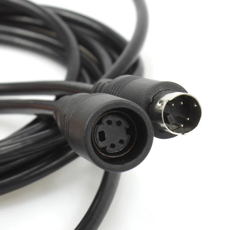 waterproof 4 pin mini din male and female extension cable connector