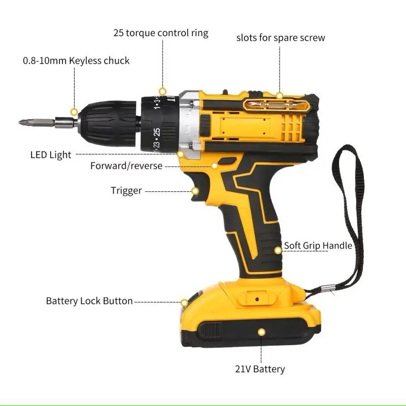 Small mini rechargeable battery power electric screwdriver cordless drill