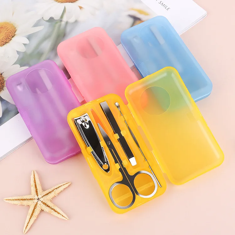 Cheap promotion mini portable private label carbon steel beauty tools nail kit manicure set