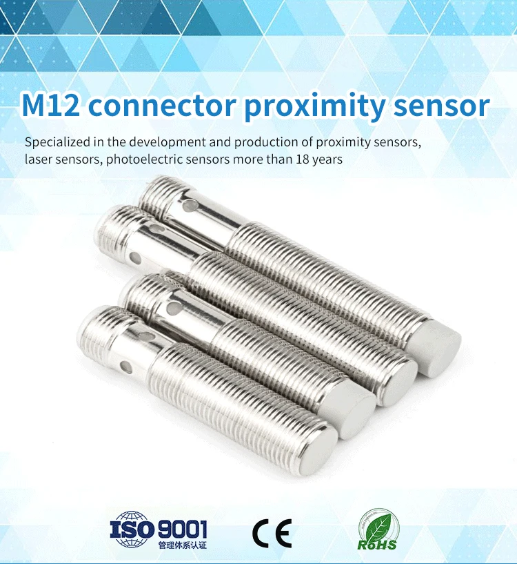 JIMOU M12 High-Precision Inductive Sensor Switch Proximity Sensor with Connector