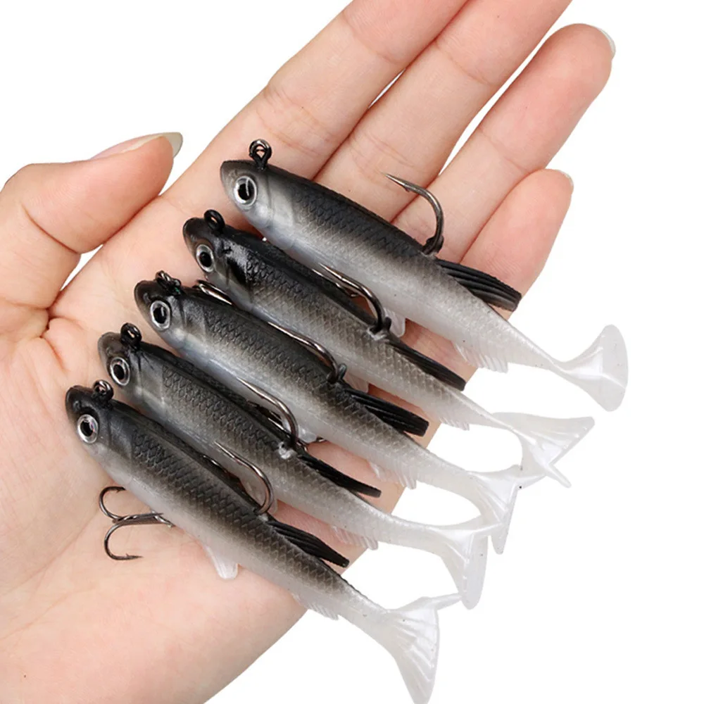 ACETOPWAY Best selling bulk 80mm 13g double tail plastic bait vibe soft fishing lures