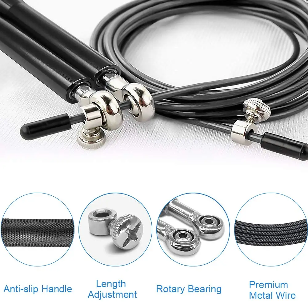 Speed Jump Rope Skipping Rope Crossfit Men Women Kids Gym Workout Equipment Steel Wire Bearing Adjustable Fitness MMA Training