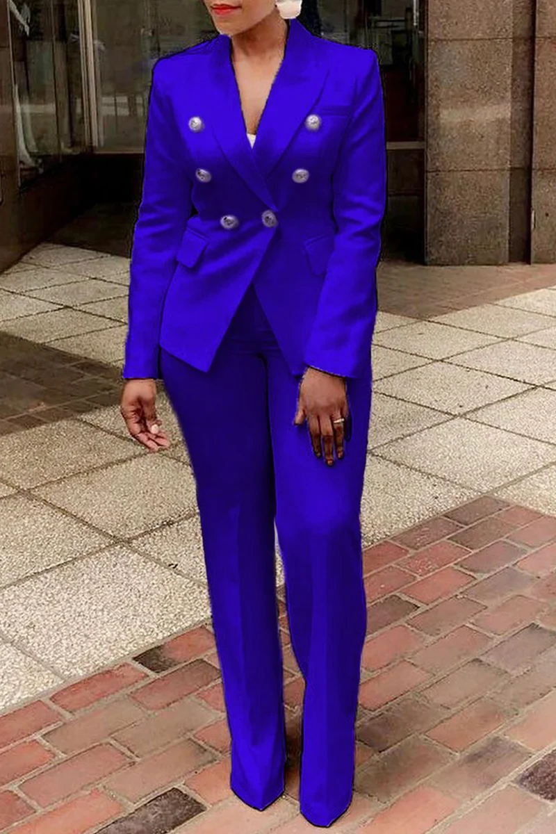 X6035 New Arrivals Ladies Elegant Solid Color Suits Set For Women Blazer And Pants Set Business Suits For Women