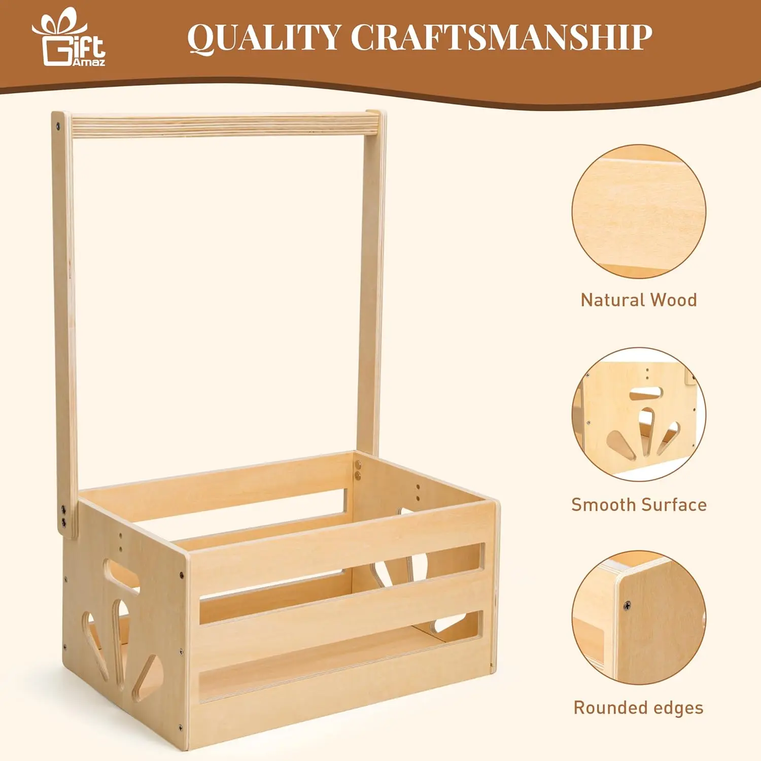 Wooden Nesting Crates with Handles Decorative wooden baby shower crate closet