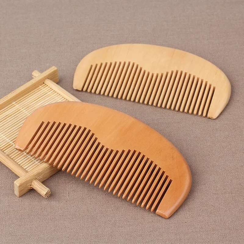 Free customized logo handmade wooden comb for daily hair and beard care comb