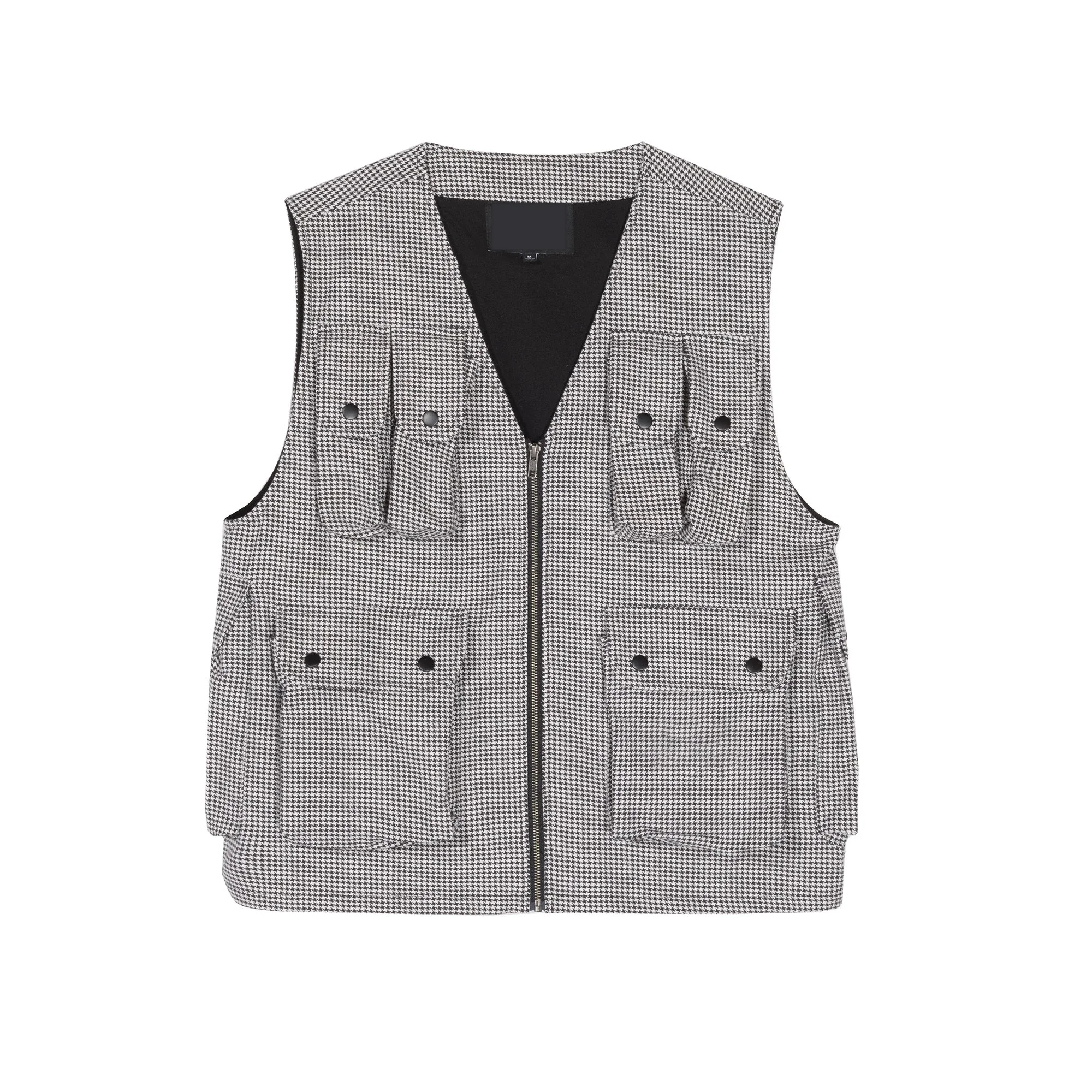 New Fashion  Multi pocket vest 100% cotton custom logo Houndstooth  Work vest