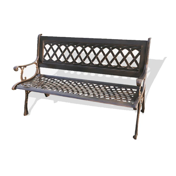 Other Outdoor Furniture Steel legs 2 Aluminum Seaters Diagonal Plaid Park Bench