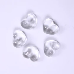 Wholesale 18*22mm Water Ripple Heart-shaped Transparent Glass Cabochons Jewelry Diy Accessories