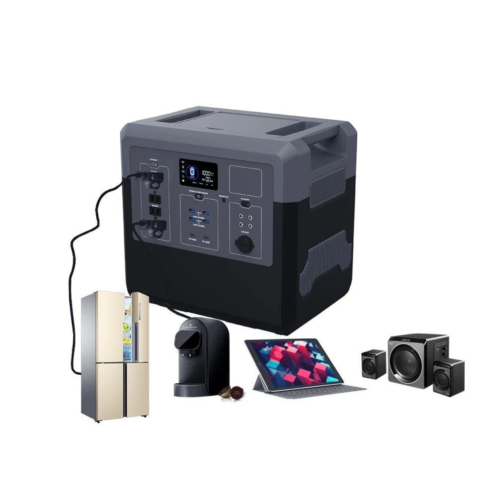 High Power Portable Power Station 2400W Outdoor Lithium Battery Solar Power Station