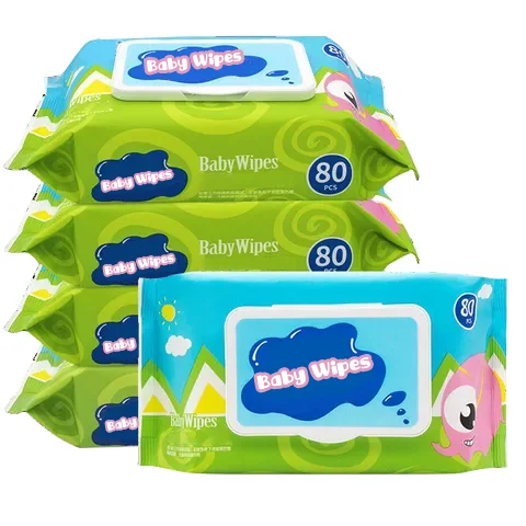 Wholesale Baby Wipes Manufacturing Natural Organic Baby Wet Wipe 80ct Disposable Wipes for Baby