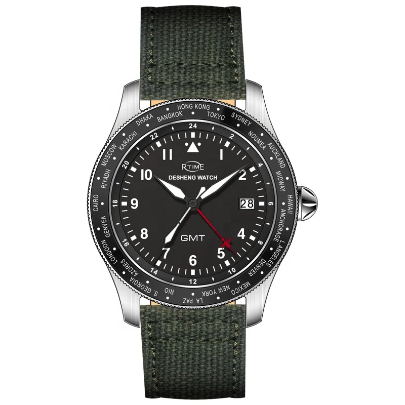 OEM ODM частная этикетка часы роскошные из нержавеющей стали GMT с индивидуальным