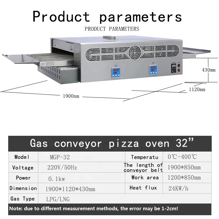 high quality restaurant commercial big capacity 32 inch gas heating constant temperature high productivity bake bread pizza oven