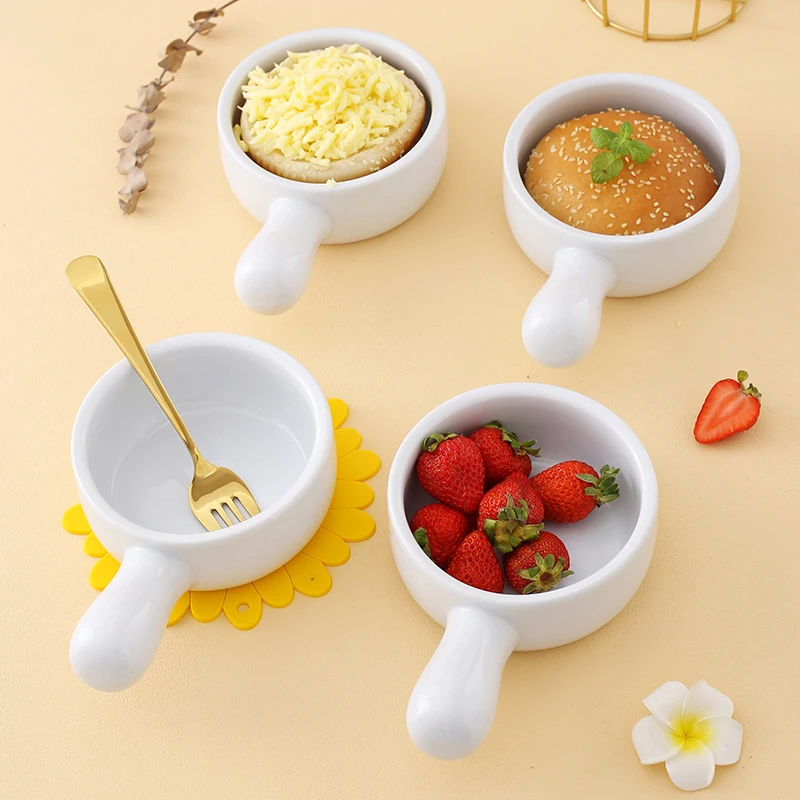 Ceramic cereal breakfast bowl  Onion Soup Bowls with Handles