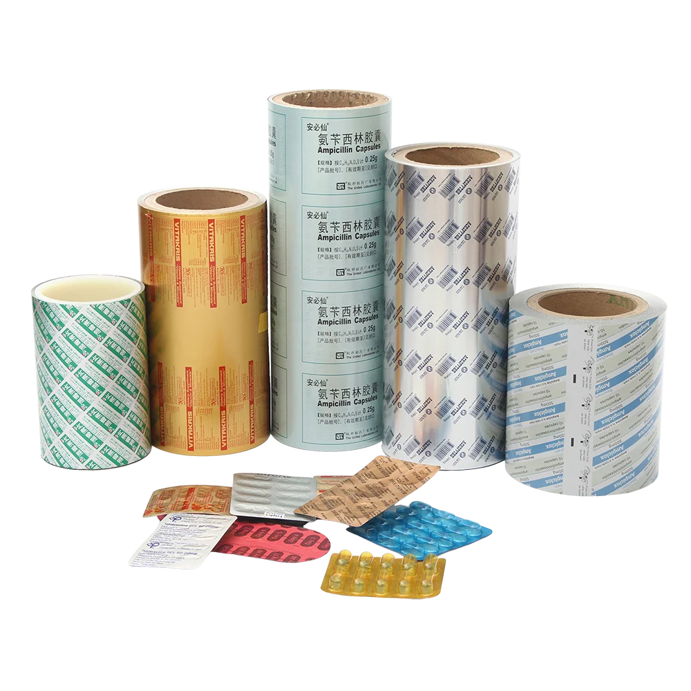 Pharmaceutical Grade Printed Blister Aluminum Foil Roll for Pills Sealed Packaging