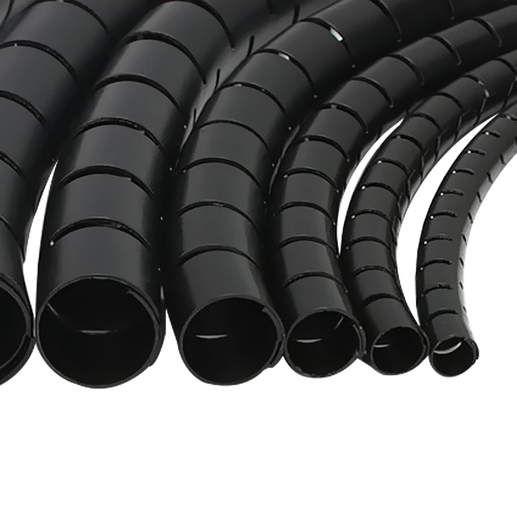 PE Spiral Wrapping Band Cable Protector Cable Sleeving Cable Tidy Management Pipe Wire Black