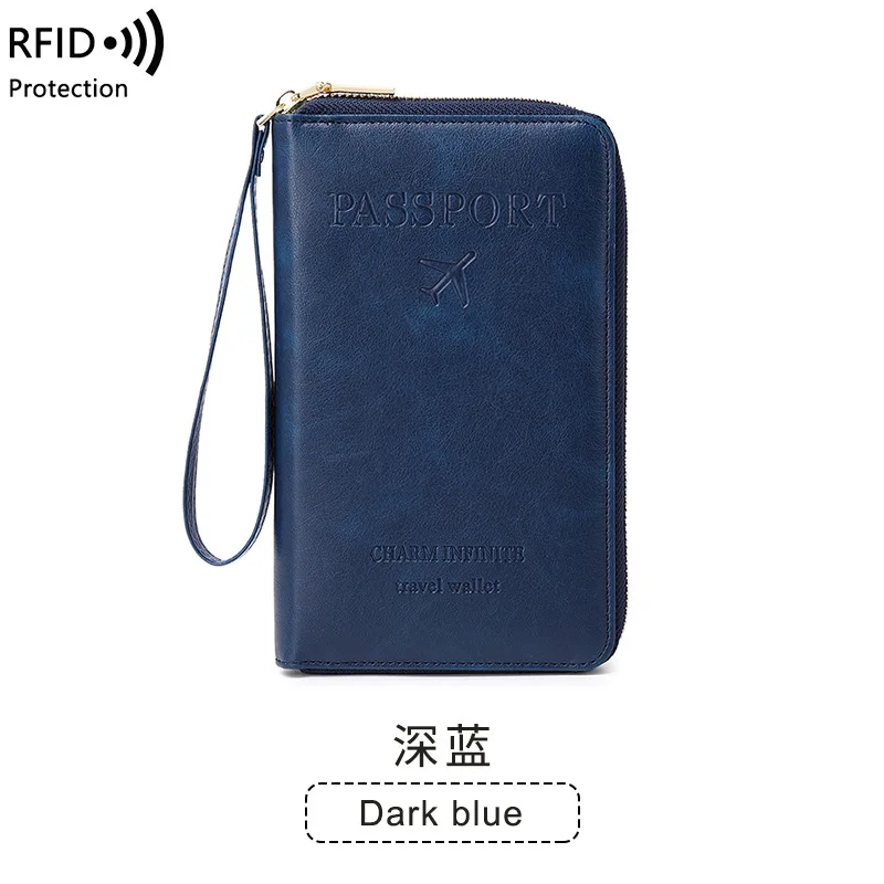 2023 Long Zipper Document Bag with Polyester Lining Multi-Functional Travel Passport Clip Ticket Storage New Year Gift Idea
