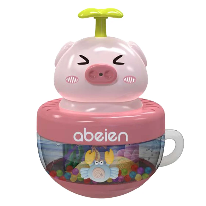 Most Popular Summer Baby Toy Set Pig Baby Bath Toys Spray Water Cartoon Tumbler Toy
