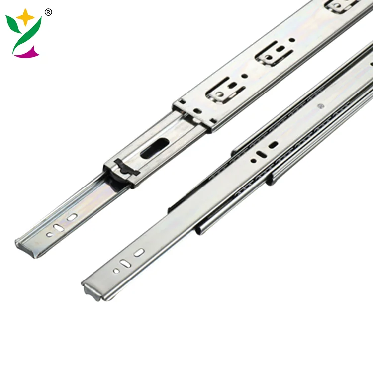 YUXING Drawer Runner Furniture Fittings Cold Rolled Stainless Steel Cabinet Telescopic Channel Drawer Slide Rail