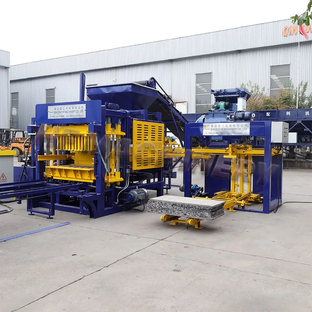 QT5-15 Fully Automatic Hydraulic Press Cement Concrete Hollow Brick Molding Machine For Sale