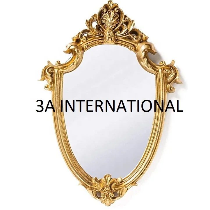 Antique Design Customized Shape and Size Gold Plated Wall Mirror Wall Mounted Mirror For Home Decoration