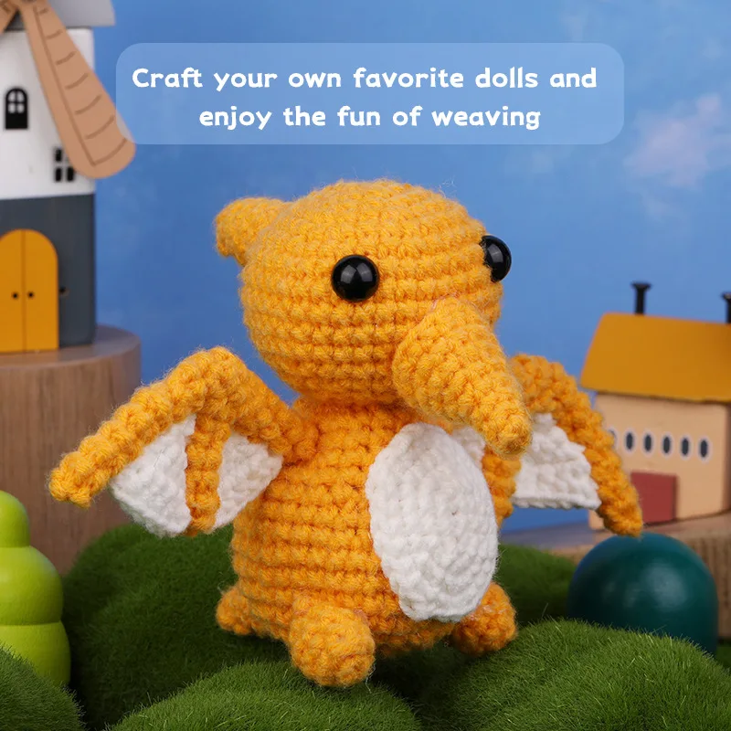 Factory price crochet dinosaur doll kit Handmade wool manufacture crochet kit for beginners creative hand-woven gift