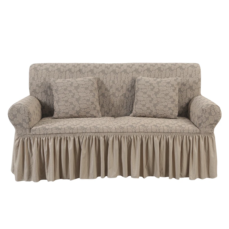 Wholesale new fashion printed woven jacquard sofa cover with skirt 3211 set