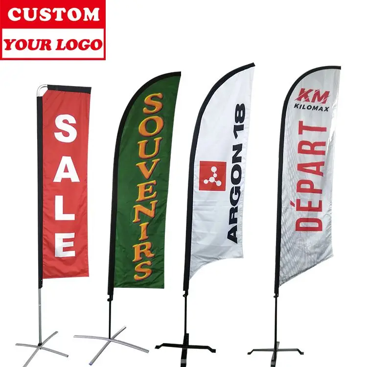 Factory Direct Sale Flag Pole Customizable Feather Flag beach shadow flags