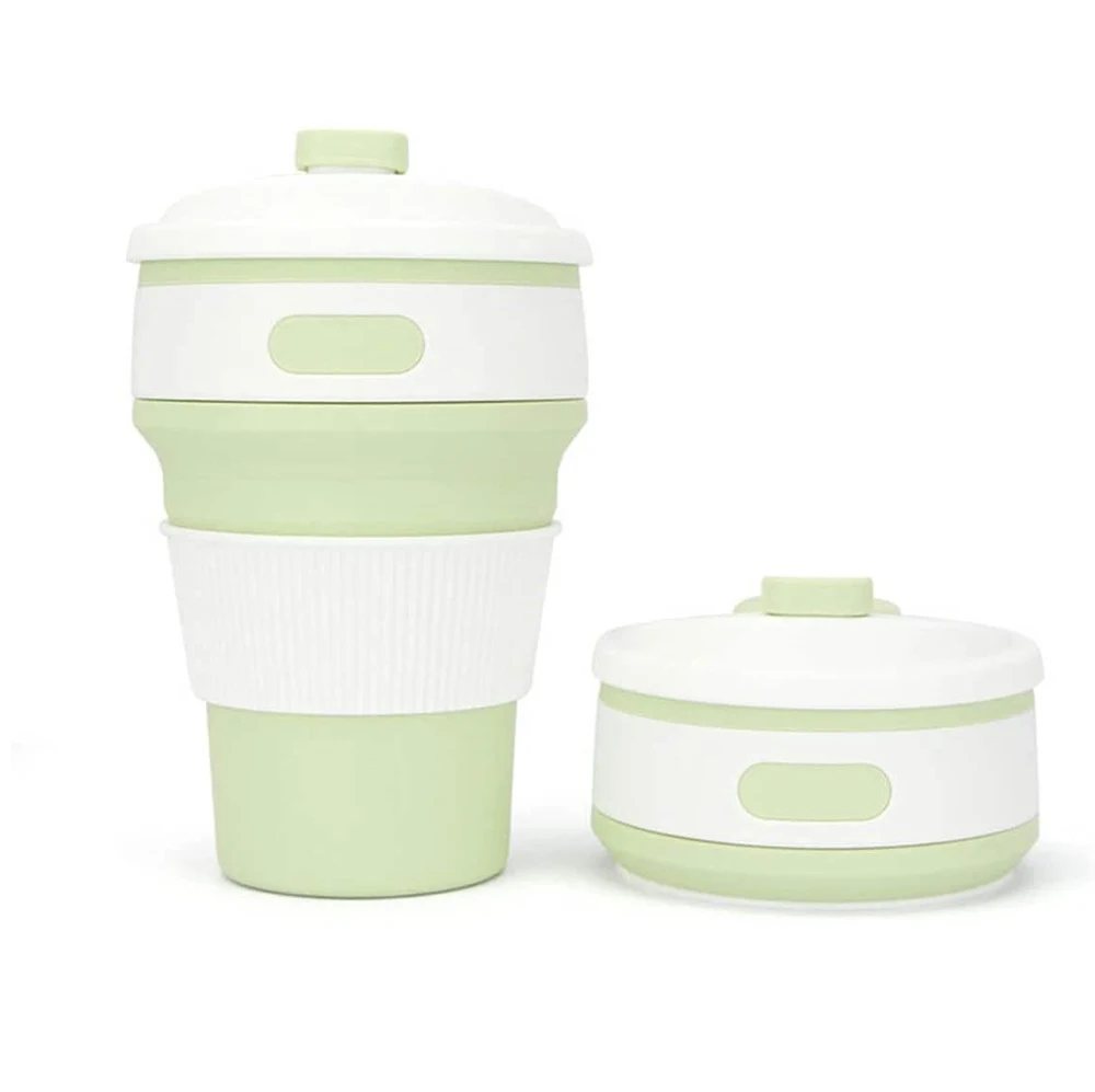 FREE SAMPLE Silicone Portable Foldable Coffee Cup Foldable Drinking Cup Office Outdoor Car Camping Folding Sports Bottle