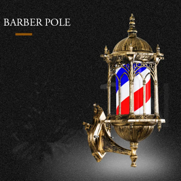 New design Wall Mounted Waterproof Light Hairdressing Shop LED Hair Salon Sign Light Rotating Barber Pole