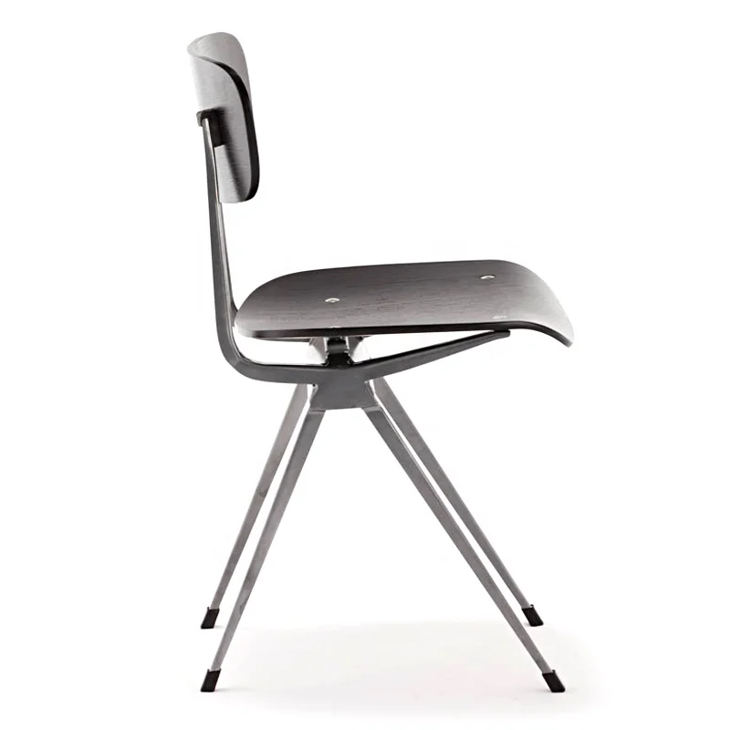 Contemporary Furniture and Home Furniture Bent Plywood Seat and Back Dining Chair Steel Restaurant Chair for Siting for Sale