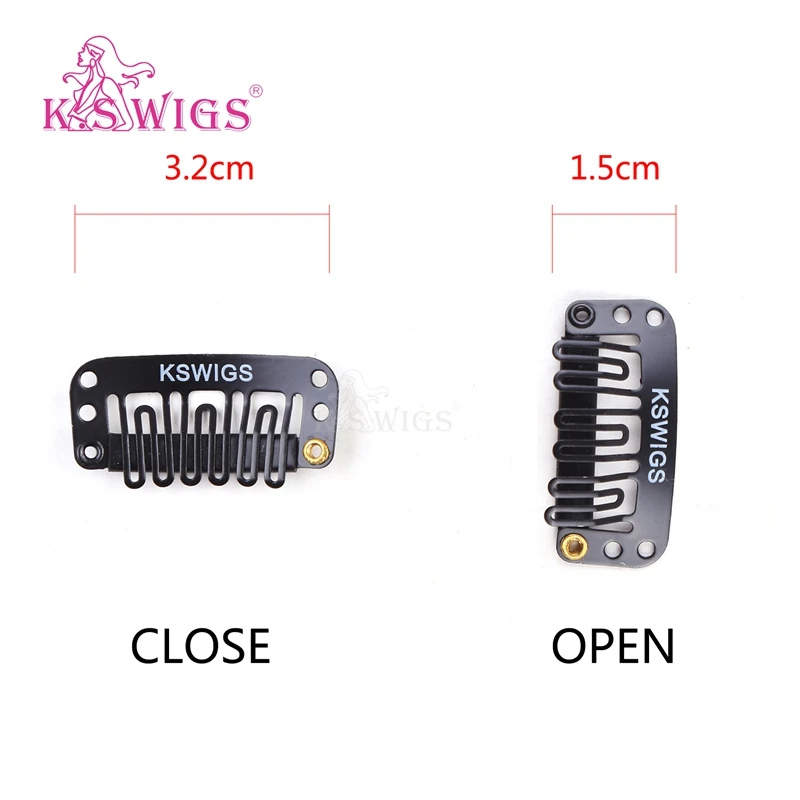 
K.S WIGS 50Pcs U Shape Metal Snap Clips for Clip in Hair Extensions DIY & Repair 3.2cm 
