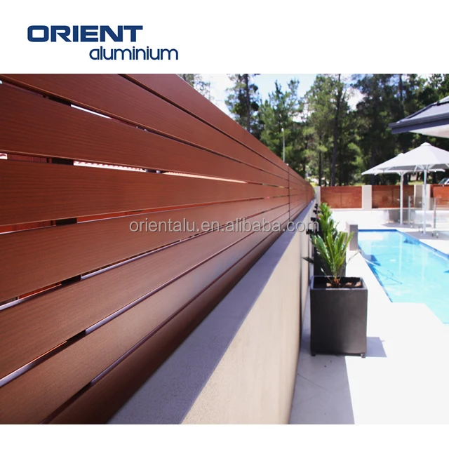 Decorative cheap laser cut wall farm horse garden privacy wood slat fence 1.2m high movable aluminium temporary fencing panels