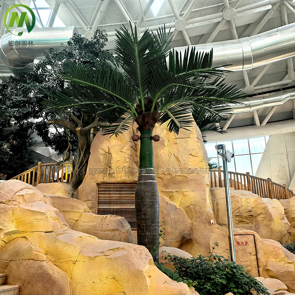 Large Simulated Fiberglass Coconut Tree King Faux Plant Artificial King Palm Tree For Indoor Outdoor Decorative