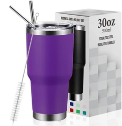 Custom-built 30 oz tumblers stainless steel vacuum insulated, Coffee Tumbler Cup, Double Wall Powder Coated Travel Mug