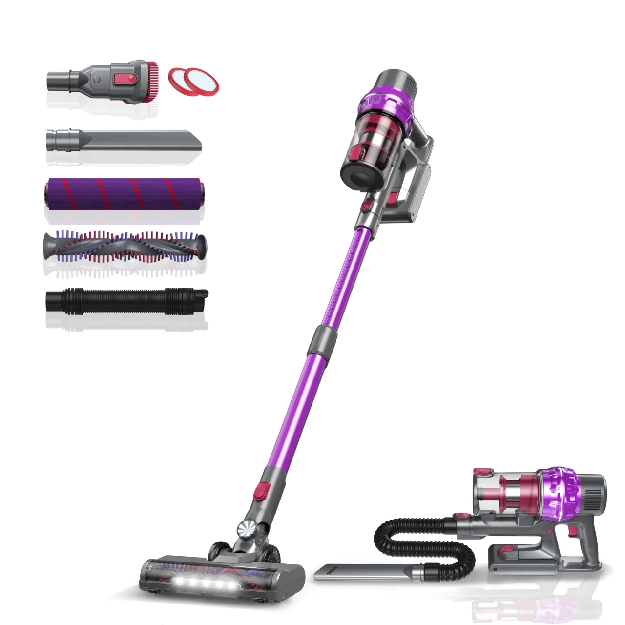 Cordless Vacuum Cleaner 3 in 1 Portable Wireless Stick Vacuum Cleaner With LED Lights Handheld Vaccum Cleaner Dry Wet