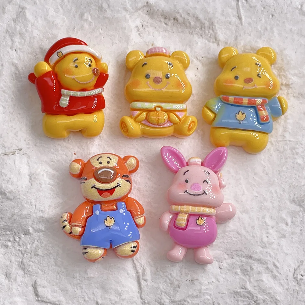 Resin Charm Bear Anime Character Flatback Cabochon Scrapbooking Craft DIY Accessory DIY clip phone case Decor resin ornaments