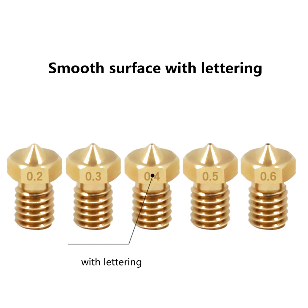 E3D Nozzles 3D Print Parts Extruder Brass Nozzles for V5 V6 3D Printer Accessories M6 Threaded Extruder Print Head