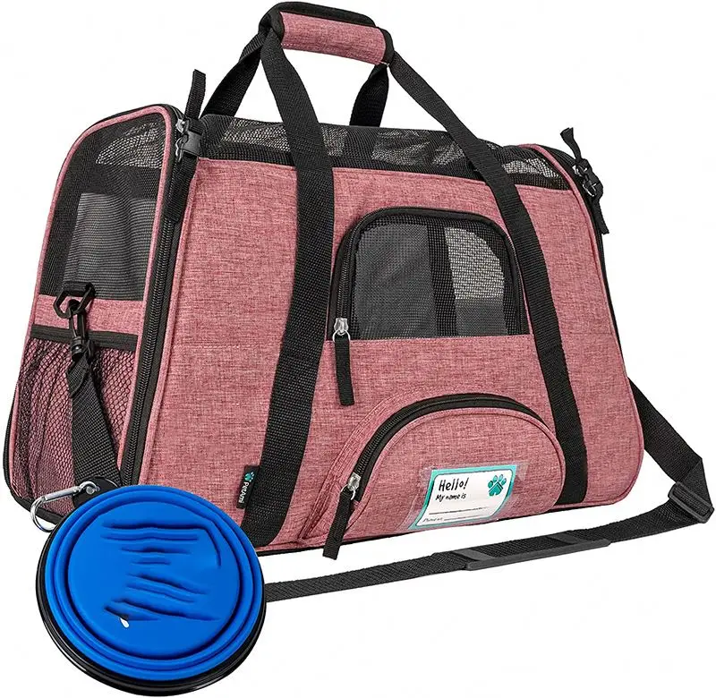 Premium Airline Approved Soft-Sided Pet Travel Carrier | Ventilated, Comfortable Design with Safety Features | Ideal for Small