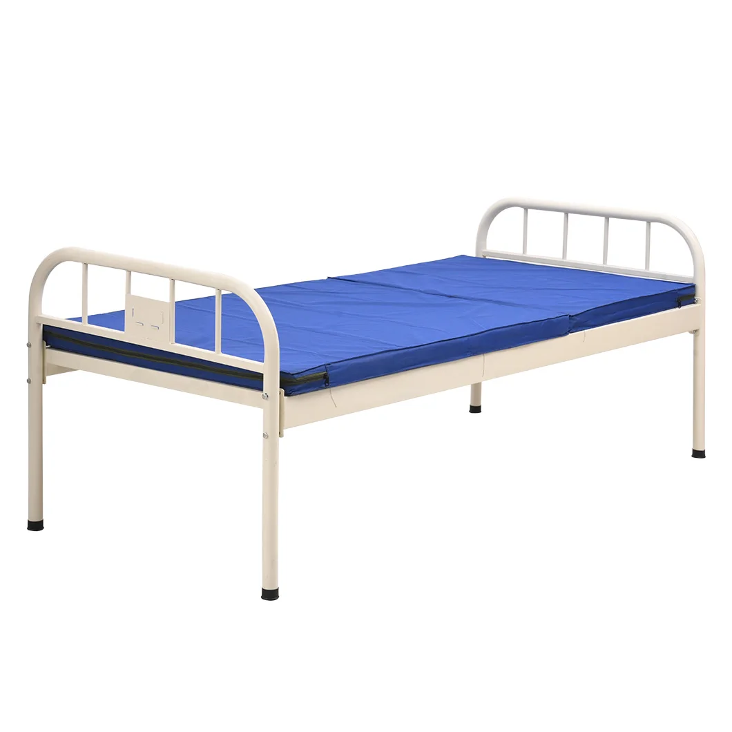 Cheapest Price Medical Hospital Clinical Furniture Manual Flat Patient Bed Metal Powder Coated Steel Flat Bed