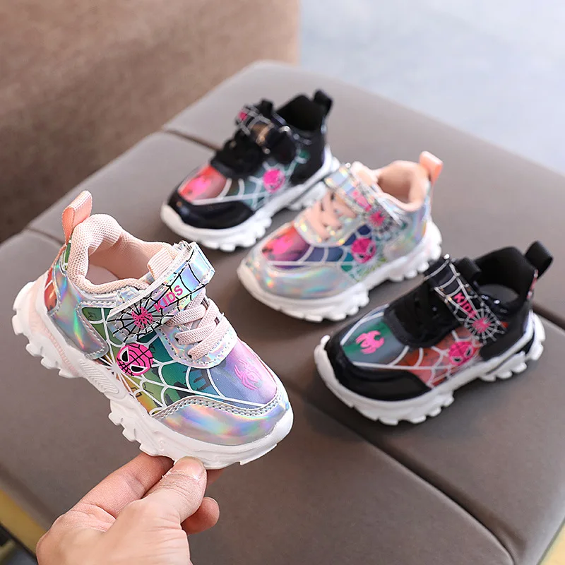Повседневная обувь для девочек Новинка весна-осень 2022 мультяшная обувь для мальчиков детские мягкие кроссовки с градиентом