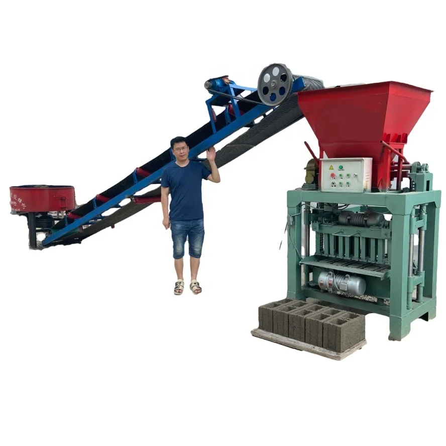 Fully automatic production line brick making machine + (cement mixer) + (belt conveyor) + (1 brick machine) + (1 mold)