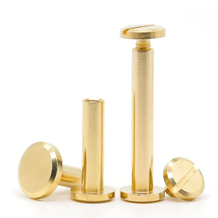 Custom Binding Post Screw Rivet Slotted Brass Chicago Screw for Leather