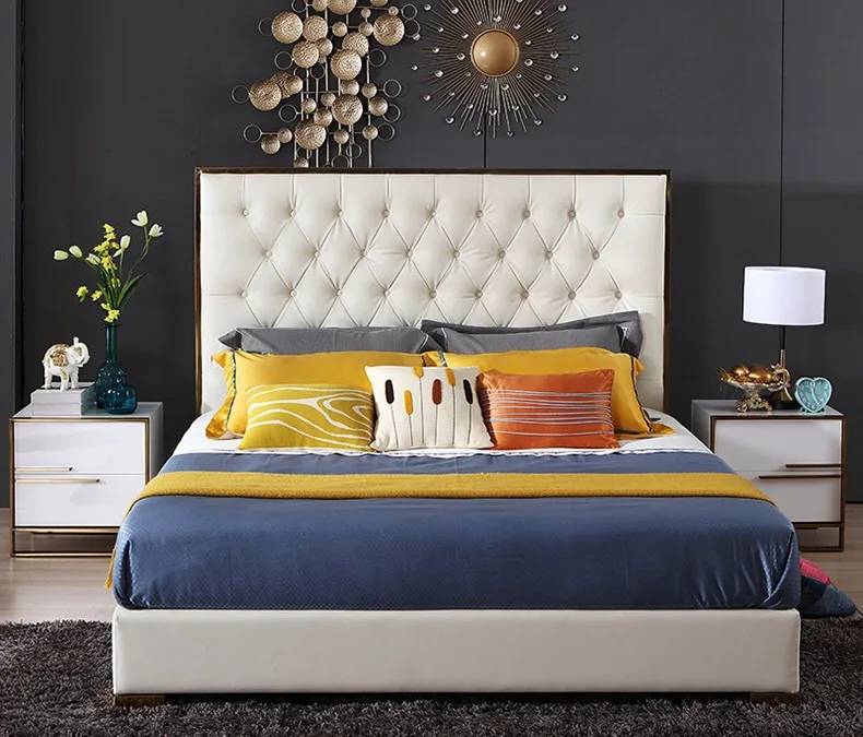 boxspring bed king size complete bed with stainless steel bed legs